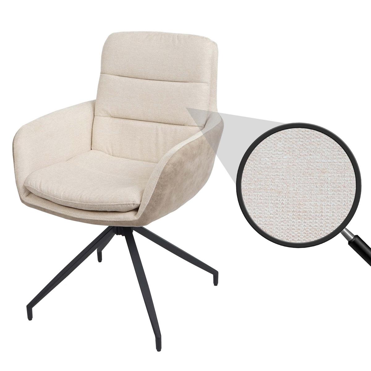 ESSZIMMERSTUHL Cremeweiß - Beige/Weiß, Textil (60/89/54cm) - MCW