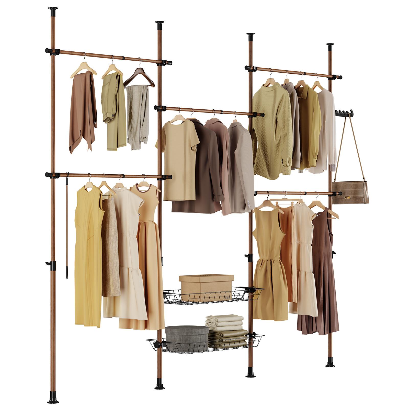 TELESKOP-KLEIDERSTÄNDER Braun - Braun, Kunststoff (311/295/37cm) - SoBuy