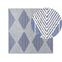 KURZFLOR-TEPPICH Datca 200/200 cm - Blau, Textil (200/200cm) - Beliani