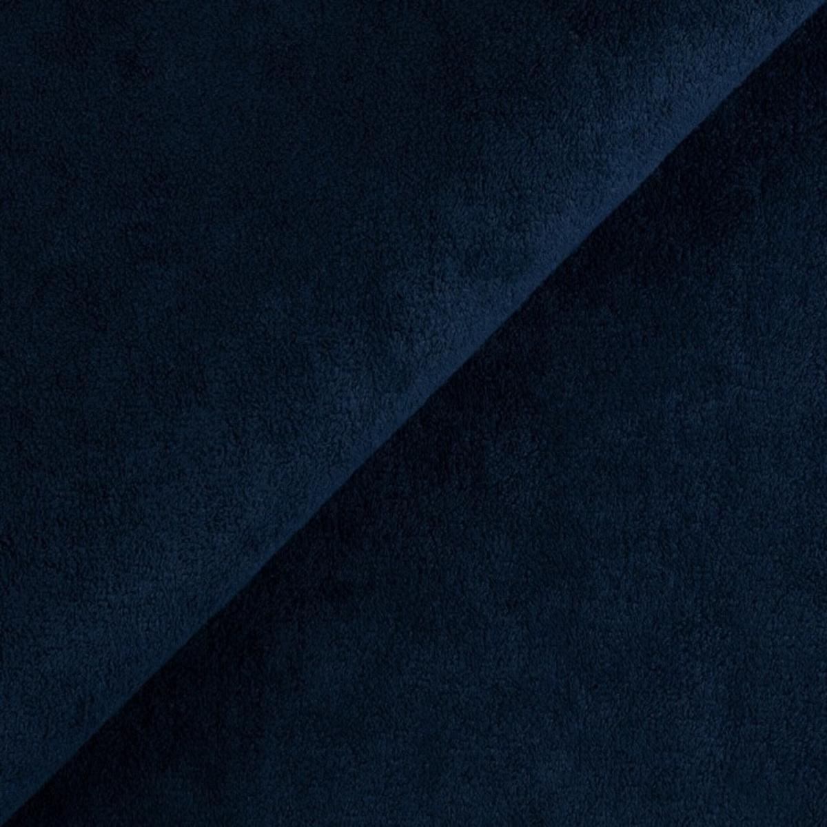 SCHLAFSOFA Belluno aus hochwertigem Marineblau Plüschstoff mit Bettkasten und tiefen Steppungen in Bubble-Optik - Blau/Schwarz, Holz/Kunststoff (205/87/105cm) - S-Style