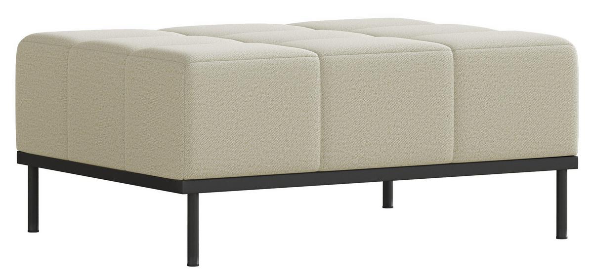 SCHLAFSOFA Skilia mit Schlaffunktion, 3-Sitzer 224 cm - Ecru/Schwarz, Textil/Metall (224/85/102cm) - Selsey