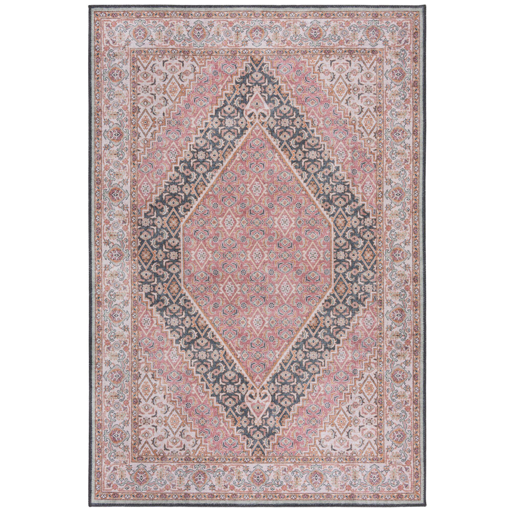 TEPPICH Waschbar HURST, orientalisch mit Medaillon, Rosa, 152 x 230 cm - Rosa, Textil (230/152cm) - KADIMA DESIGN
