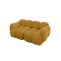 2-SITZER modulares Sofa Miko-S1 214x118x75 cm Senfgelb Cord - Schwarz/Honig, Holzwerkstoff/Kunststoff (214/75/118cm) - ALTDECOR