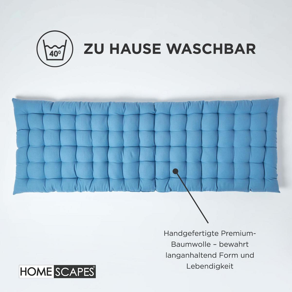 BANKAUFLAGE 2-Sitzer blau 108/42/5 cm - Blau, Textil (108/42/5cm) - Homescapes