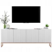 TV-SCHRANK Elpis Weiß Matt mit Metallrahmen 150 cm - Weiß/Kupferfarben, Holzwerkstoff/Metall (150/51.5/36.5cm) - Meble Lindner