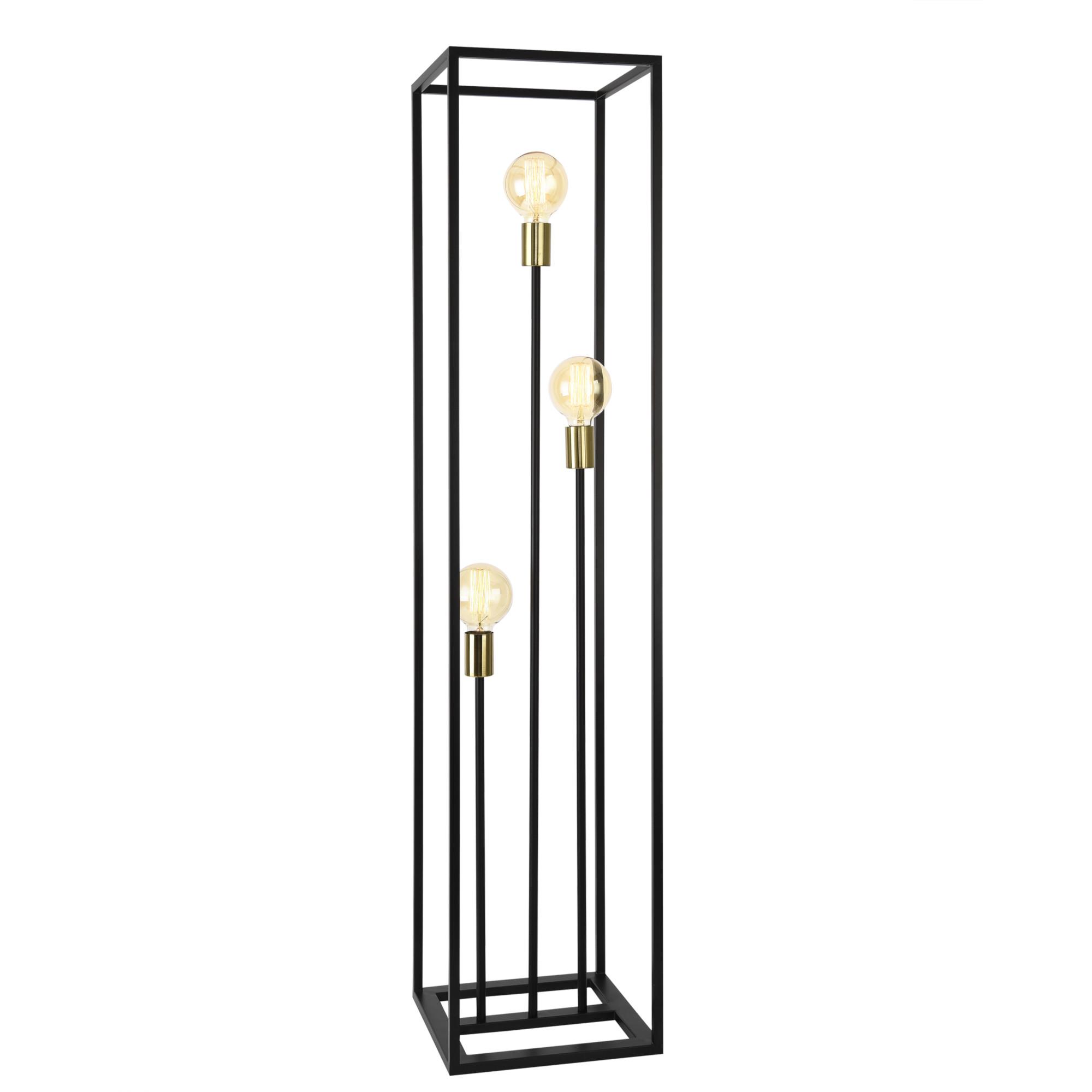 STEHLEUCHTE Groningen - Schwarz, Metall (30/30/140cm) - lux.pro