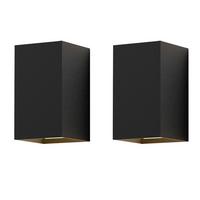 AUSSENWANDLEUCHTE Helligar 10/10/10 cm (2er-set) - Schwarz, Metall (10/10/10cm) - ZMH