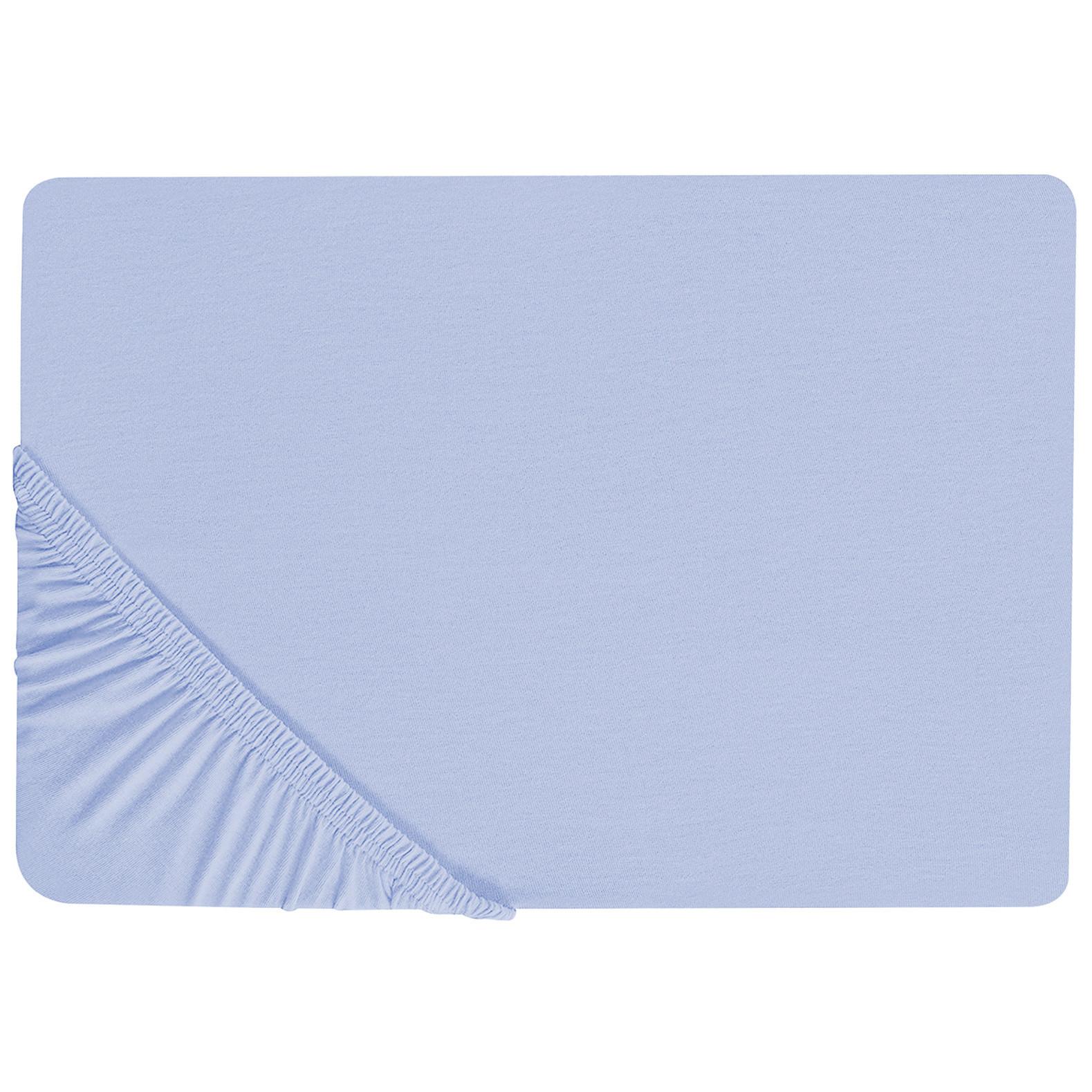 SPANNBETTLAKEN 200/200 cm Baumwolle Hellblau Janbu - Hellblau, Textil (200/200cm) - Beliani