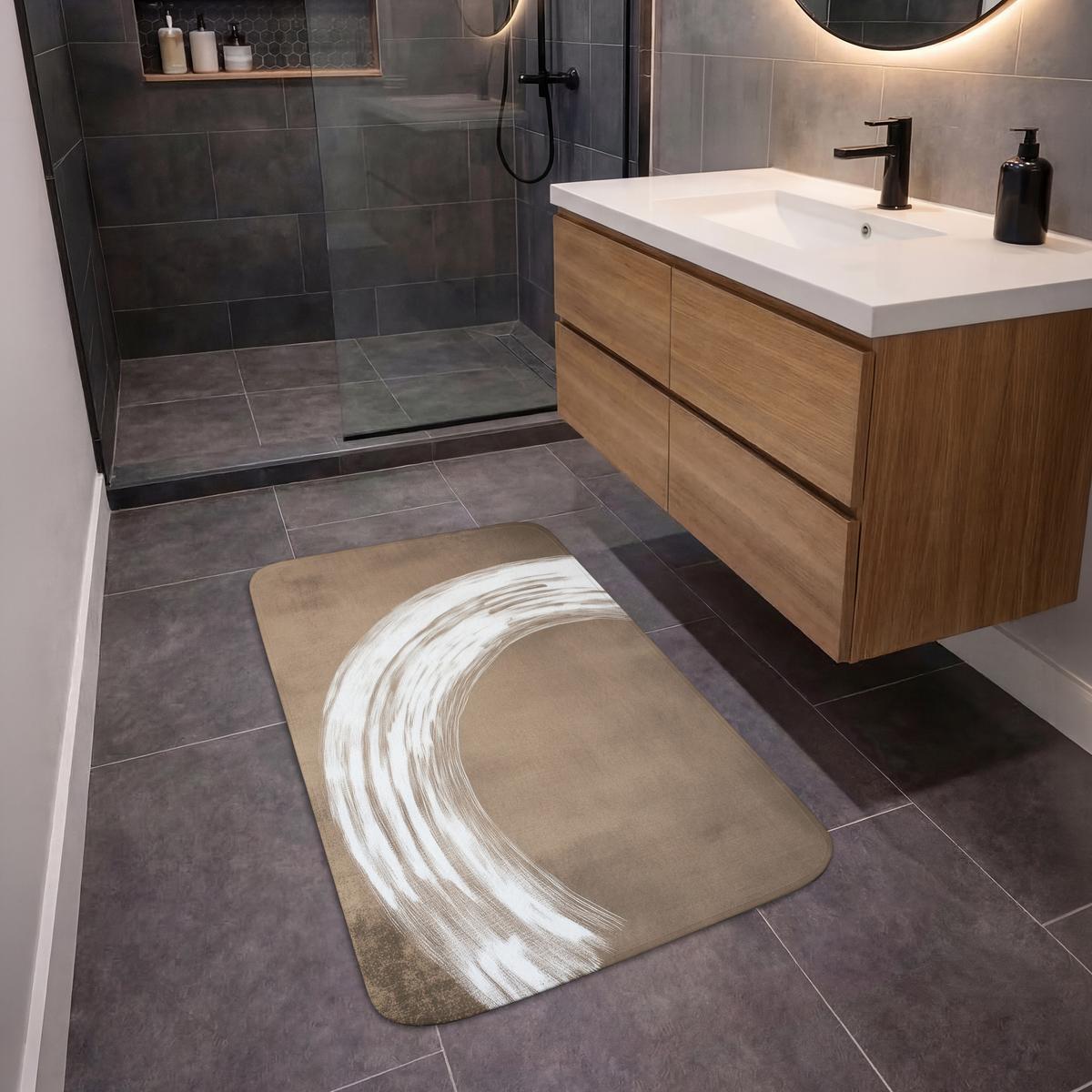BADEMATTE Farbe - Braun - Japandi 60x90 cm - Mokka, Textil (60/90cm) - OnlyWow