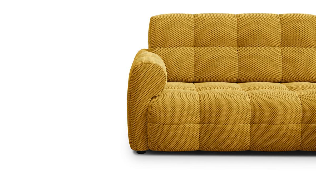 ECKSOFA MELLOW 3-Sitzer, safran - Gelb/Schwarz, Holz/Textil (232/156cm) - Wozimo