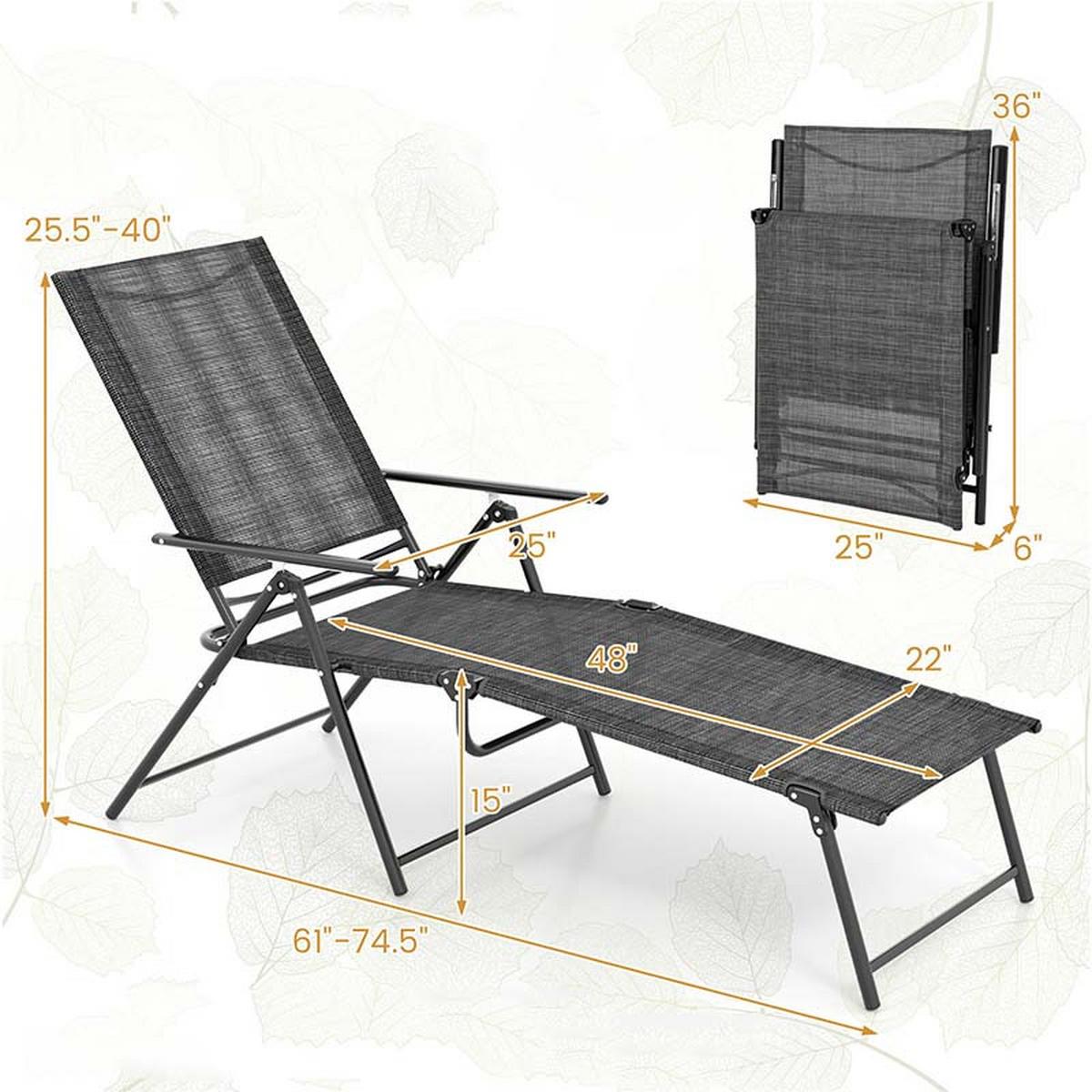 SONNENLIEGEN 2er-Set Grau - Grau, Metall (189/102/64cm) - COSTWAY