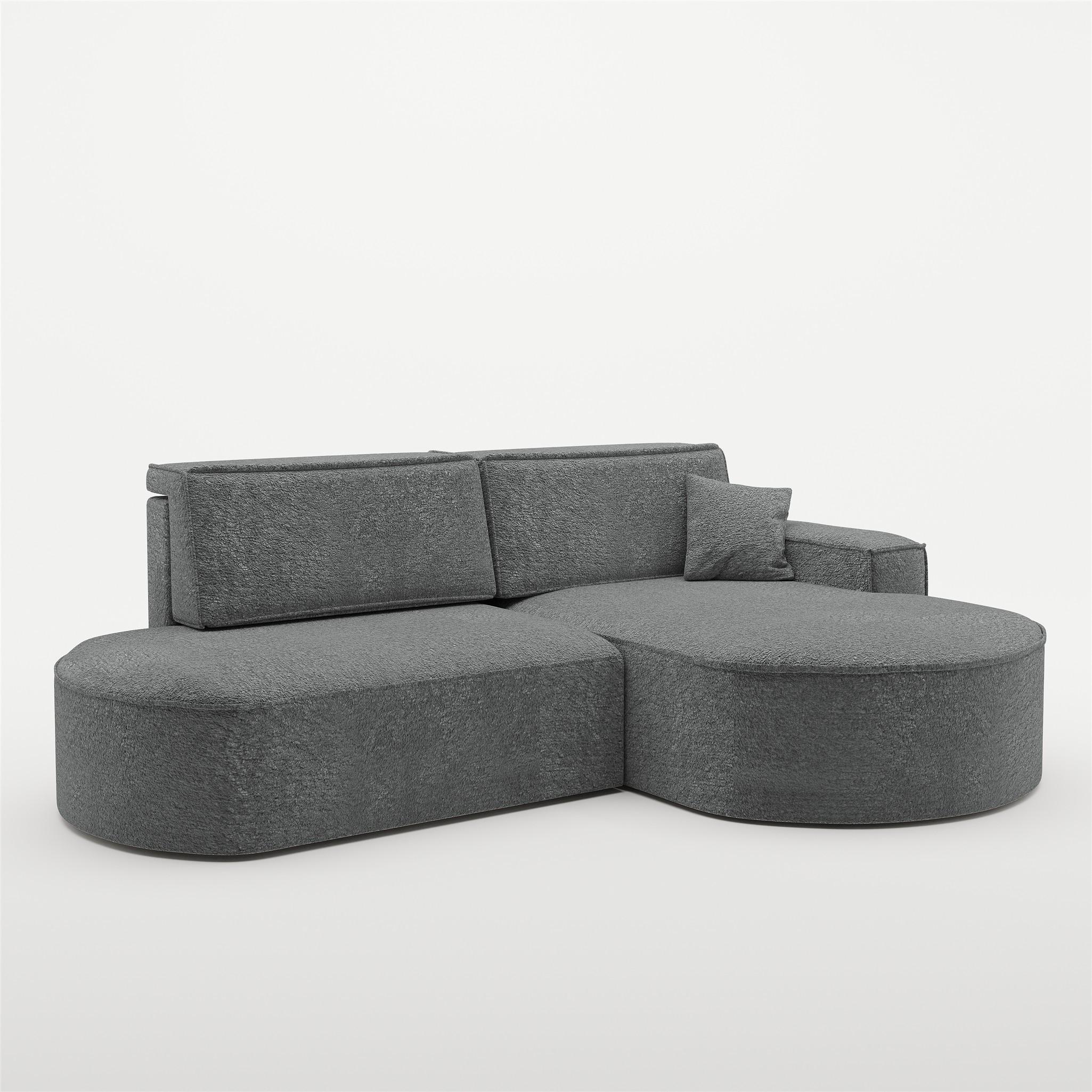 ECKSOFA Venedig Mit Schlaffunktion - Dunkelgrau, Holzwerkstoff/Textil (278/179cm) - Fun Möbel