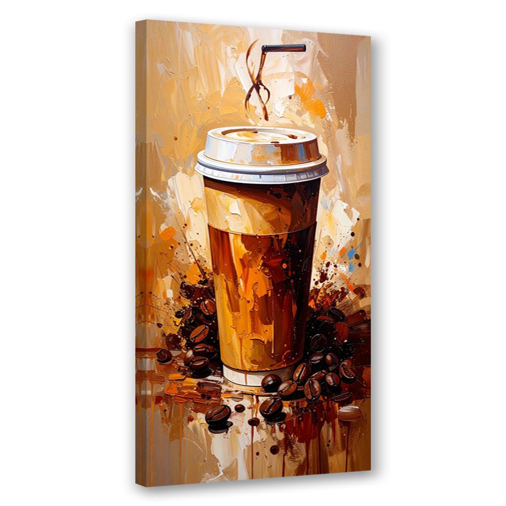 LEINWANDBILD Becher Kaffee Getränke 60x120cm - Braun, Textil (60/120cm) - Feeby