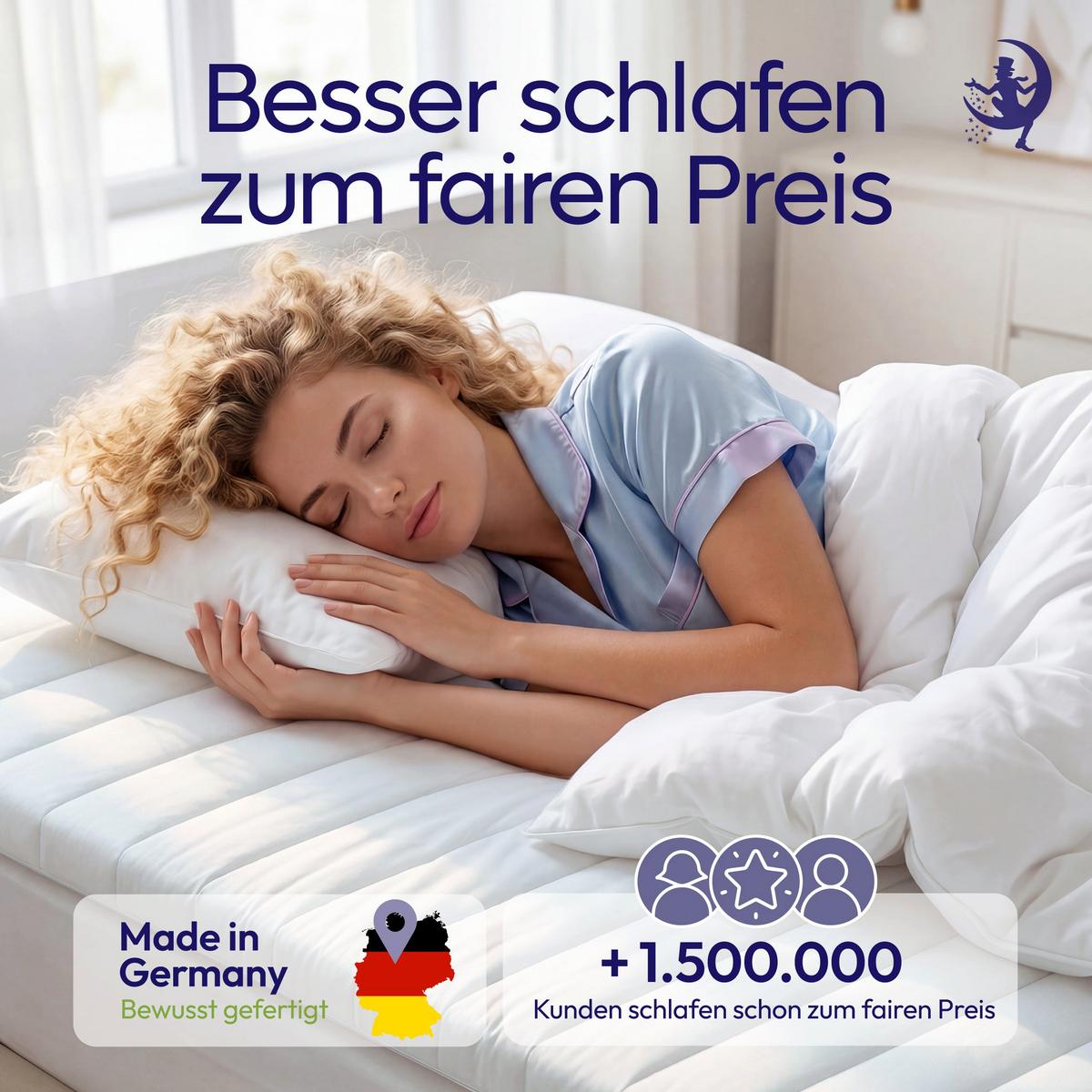 BOXSPRINGTOPPER Kaltschaum 80x190 cm – 5 cm Matratzentopper für weicheren Liegekomfort - Weiß, Textil (80/190cm) - Mister Sandman