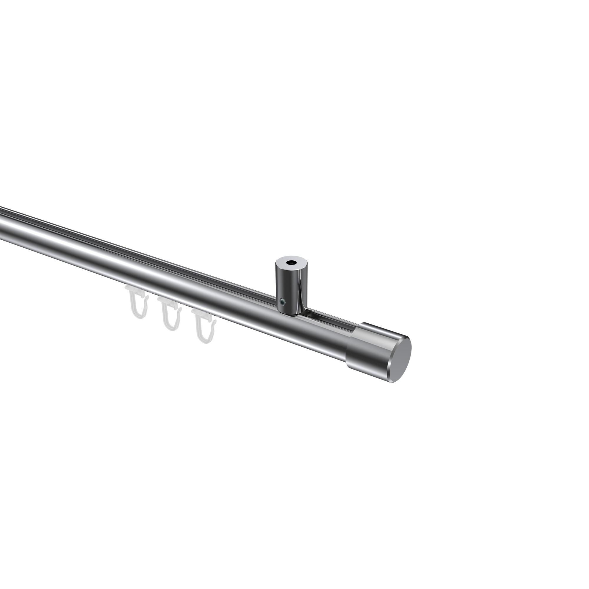 GARDINENSTANGE INNENLAUF Sonius Santo 200 cm, 1-läufig, 20 mm Ø Chrom - Chromfarben, Metall (200cm) - INTERDECO