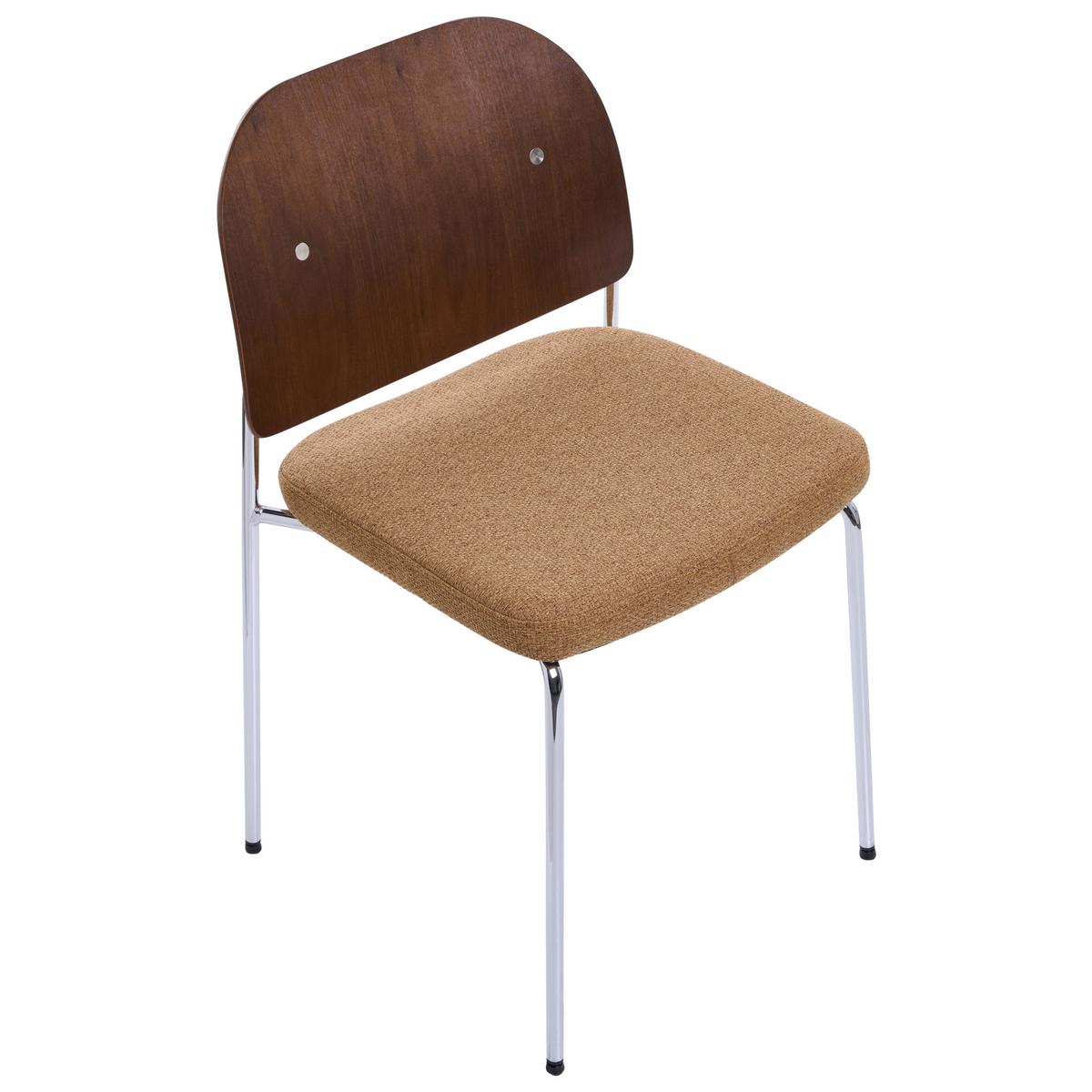 ESSZIMMERSTUHL 2er-Set Metall Orange/Dunkelbraun Ashcroft - Dunkelbraun, Metall (50/80/50cm) - Beliani