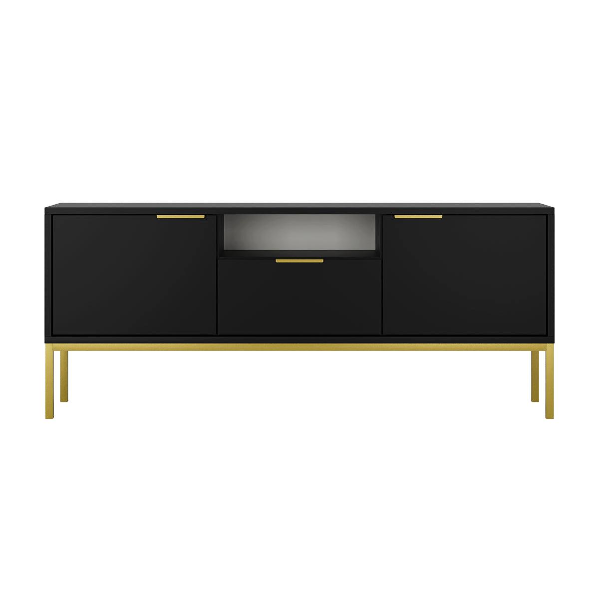 TV-MÖBEL Seattle Schwarz - Goldfarben/Schwarz, Holzwerkstoff (135/56.4/33cm) - Petits-meubles