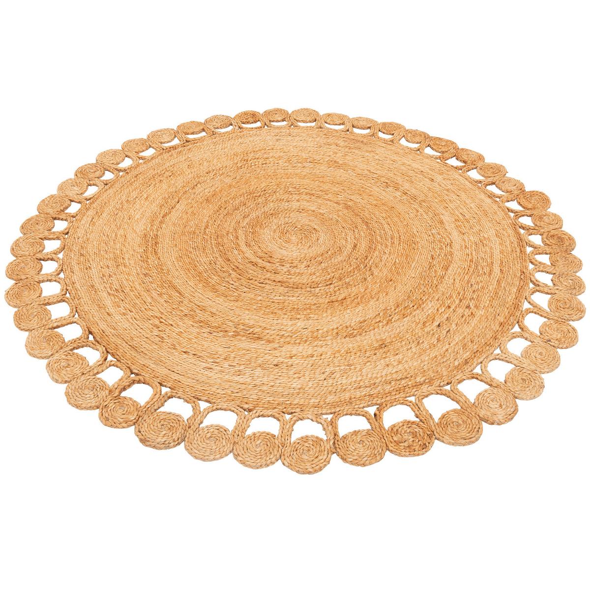 NATURFASER TEPPICH JUTE SALSA NATUR BOHO RUND - Beige, Textil (80/80cm) - Pergamon