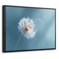 LEINWAND Bilder mit Rahmen - Löwenzahn - Wind - Blau - 40x30 - Blaugrau, Textil (40/30cm) - MuchoWow