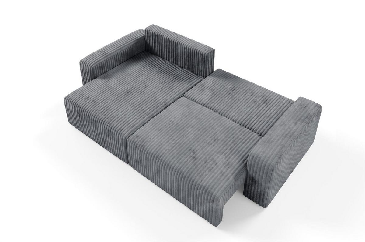 ECKSOFA Natalia - Grau, Holzwerkstoff/Textil (149/244cm) - Fun Möbel