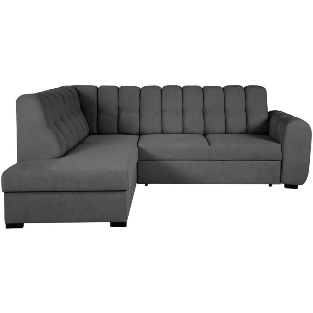 ECKSCHLAFSOFA Zoja links schwarz - Schwarz, Textil (261/193cm) - Beautysofa