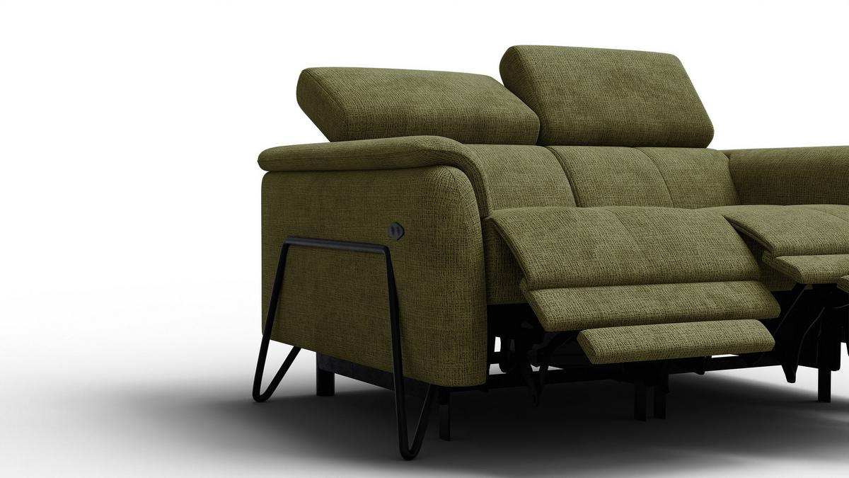 RELAXSOFA RODEN 2-Sitzer, olive - Olivgrün, Holz/Textil (152/82/103cm) - Wozimo