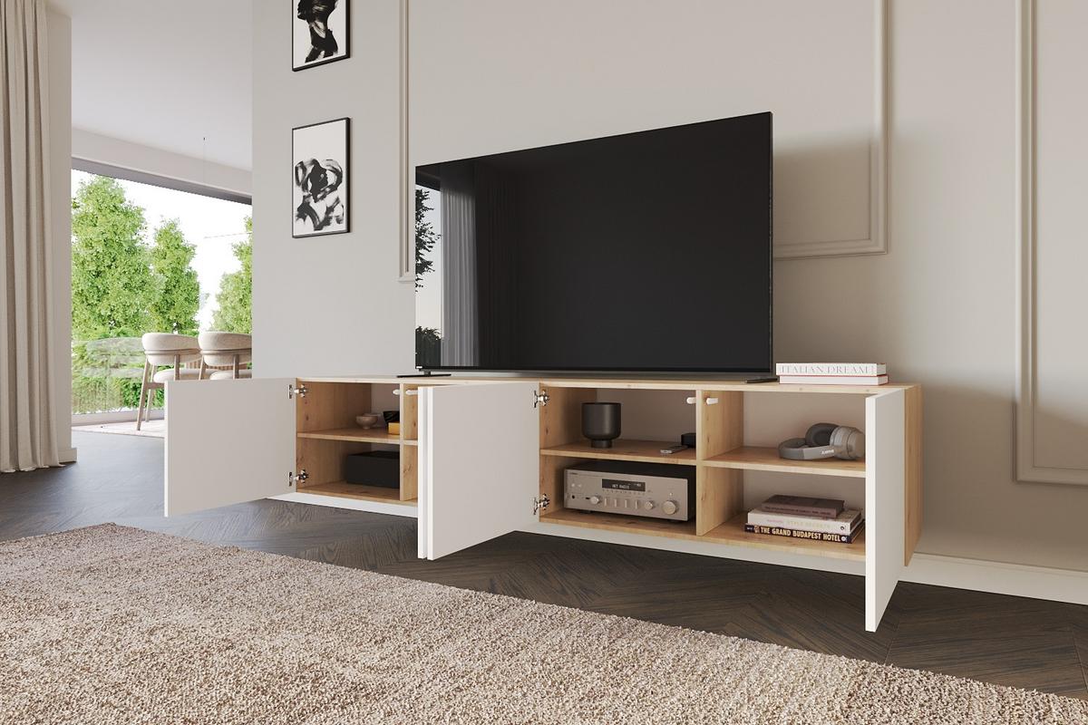 LOWBOARD ELIO-W 2x100x40x40 cm - Artisan / Weiß - Eiche Artisan, Holzwerkstoff (200/40/40cm) - ALTDECOR