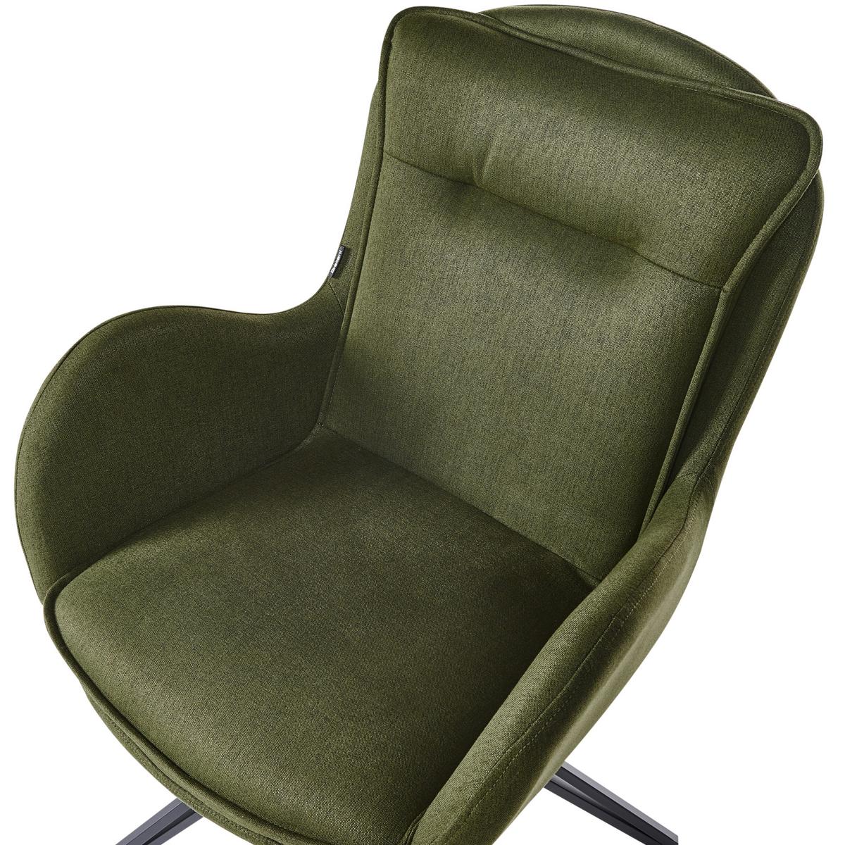 ESSZIMMERSTUHL 2er-Set Dunkelgrün Avelar - Dunkelgrün/Schwarz, Textil (62/92/63cm) - Beliani