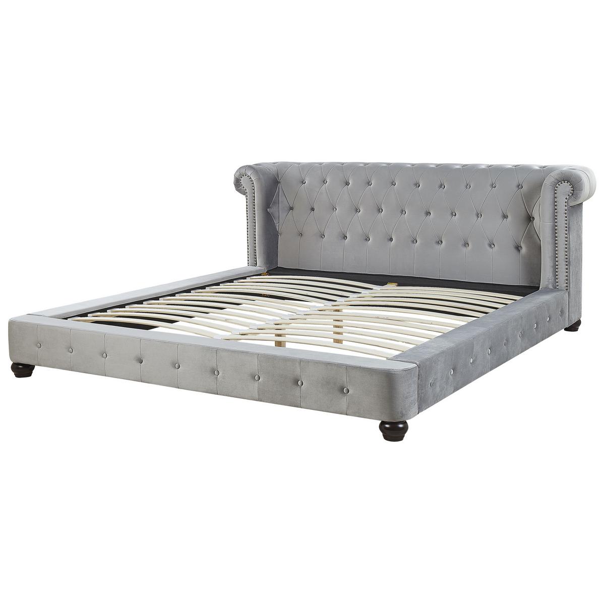 WASSERBETT 180/200cm Hellgrau Cavaillon - Hellgrau, Textil (180/200cm) - Beliani
