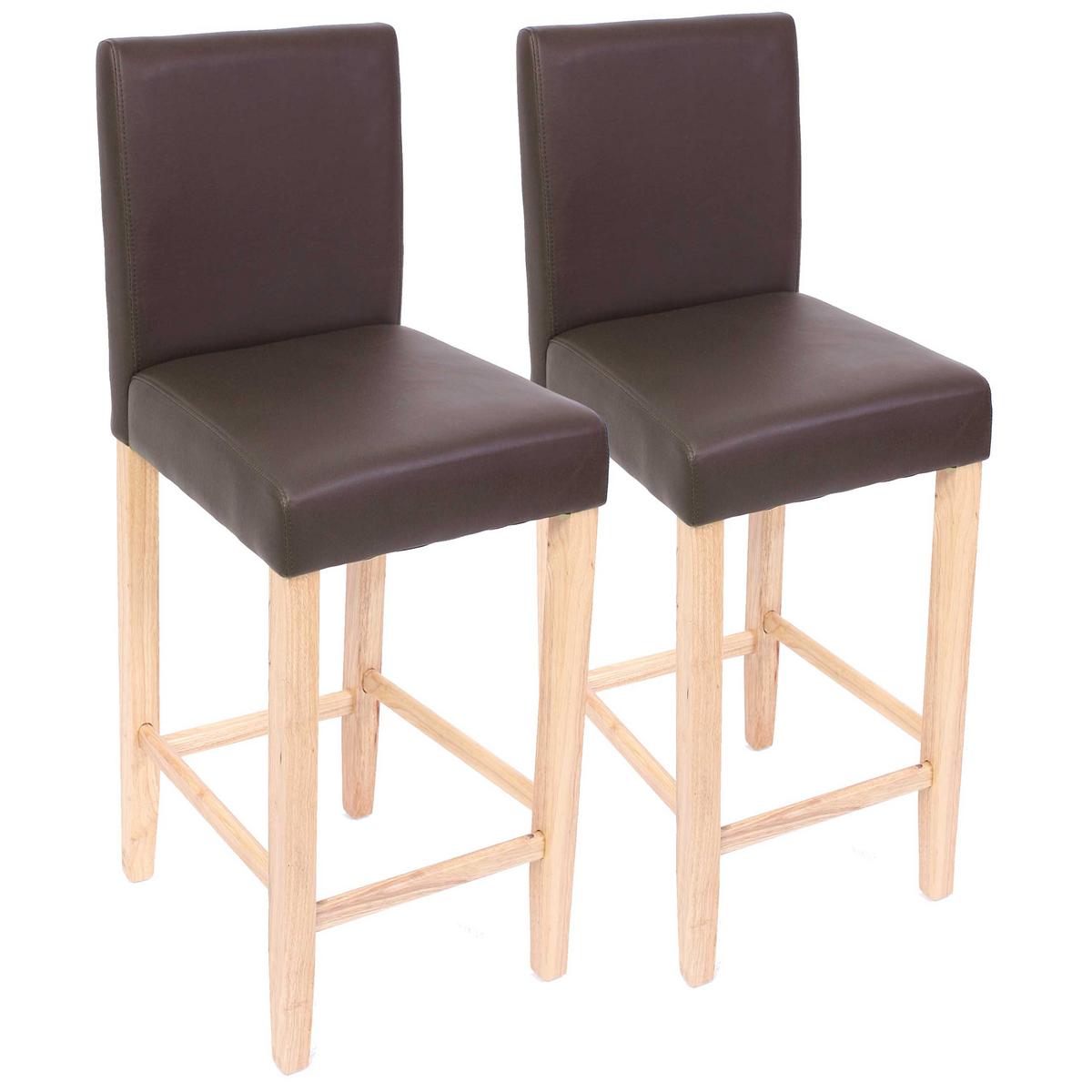 BARHOCKER Braun 2er-Set - Braun, Leder (41/109/50cm) - MCW