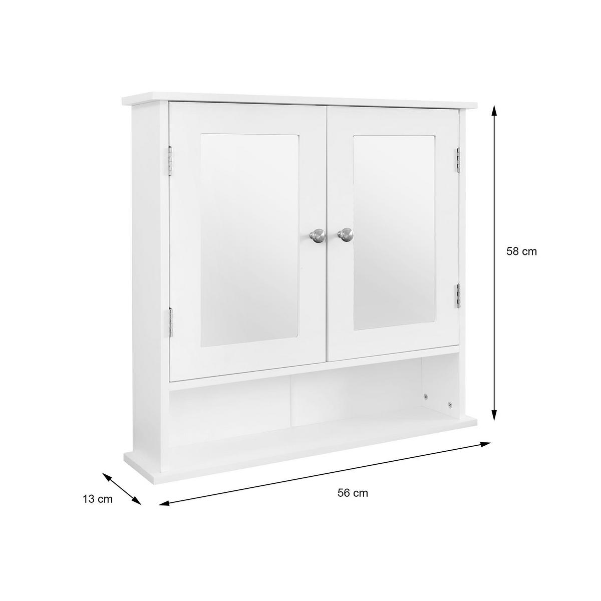 SPIEGELSCHRANK - Weiß, Holzwerkstoff (58/56/13cm) - ML-DESIGN