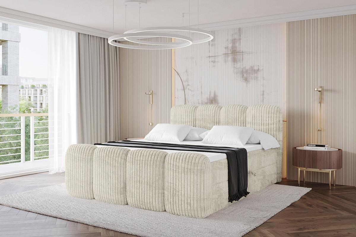 BOXBETT mit Matratze H4 und Lattenrost - NINA-Z - 120x200 cm - Creme - Magnolie, Holzwerkstoff (120/200cm)