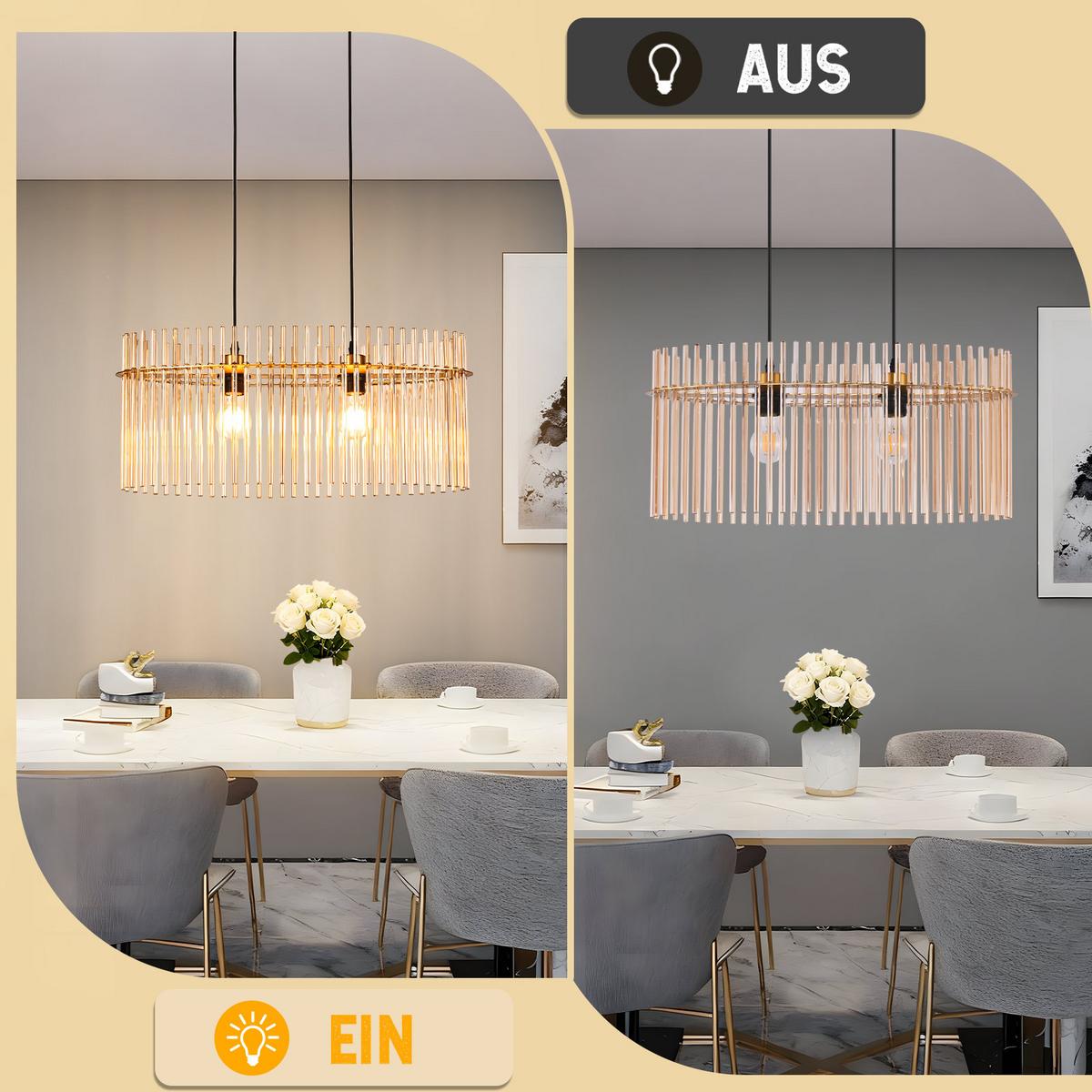 PENDELLEUCHTE Ivy 25/60/150 cm - Goldfarben, Glas (25/60/150cm) - ZMH