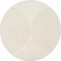 RUNDTEPPICH Geometrisch MUOTA Polypropylen Creme 120 x 120 cm - Beige, Textil (120/120cm) - KADIMA DESIGN