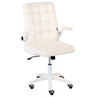 BÜROSTUHL Samtstoff Cremeweiß Dandy - Weiß, Textil (58/95/58cm) - Beliani