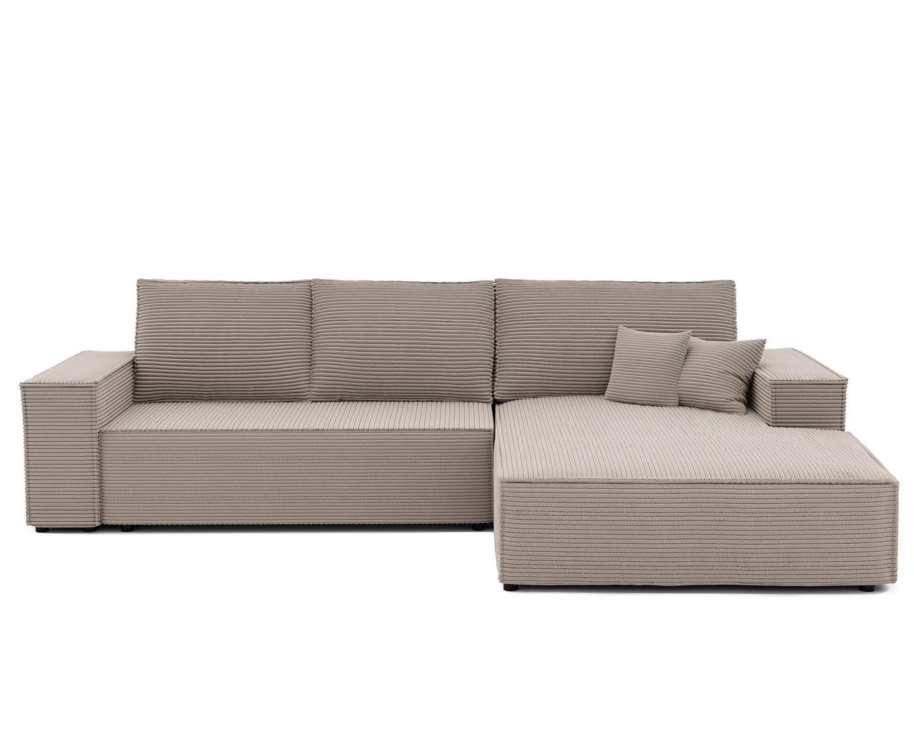 ECKSOFA NOVA Rechts mit Schlaffunktion und Bettkasten Cappuccino - Cappuccino, Kunststoff/Textil (294/185cm) - Idohome