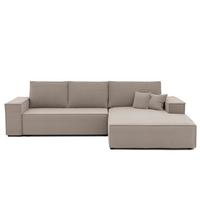 ECKSOFA NOVA Rechts mit Schlaffunktion und Bettkasten Cappuccino - Cappuccino, Kunststoff/Textil (294/185cm) - Idohome