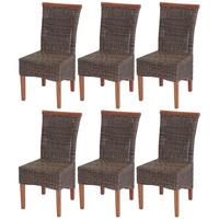 ESSZIMMERSTUHL Braun 6er-Set - Graubraun/Braun, Holz (46/97/59cm) - MCW