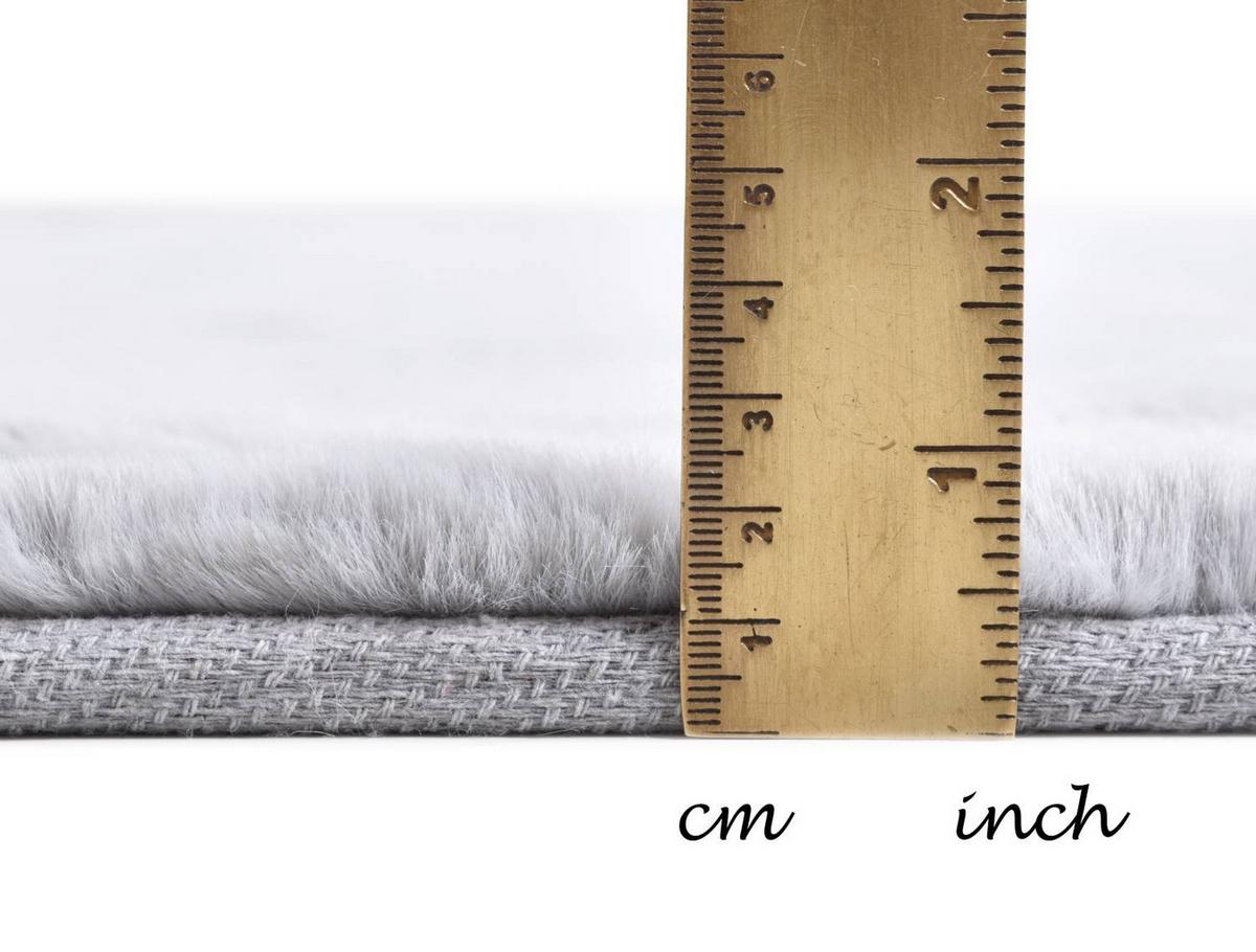 KUNSTFELLTEPPICH Chiara 40x60 cm - Silberfarben, Textil (40/60cm) - Gino Falcone