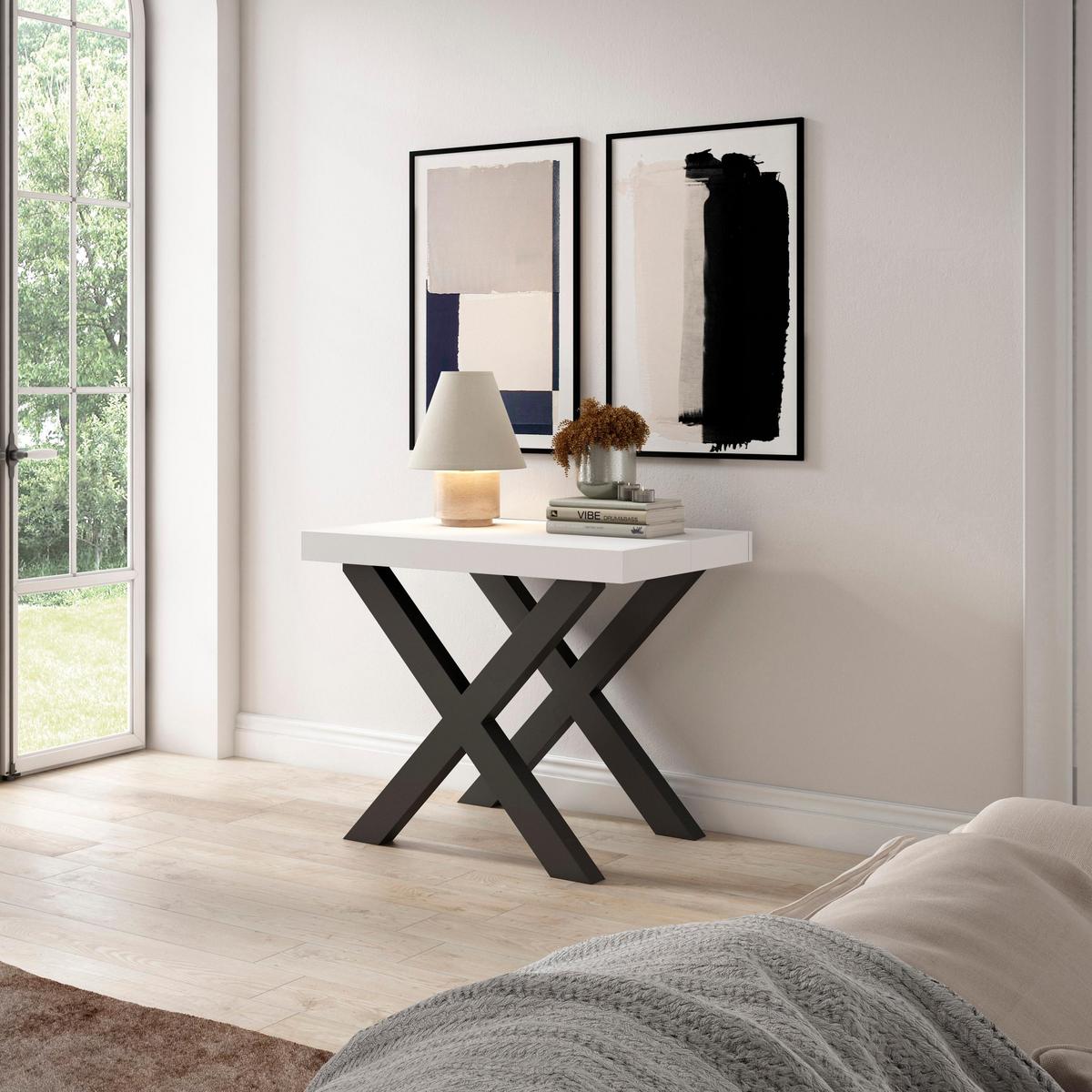 ESSTISCH ausziehbar 58 bis 302cm, für 14 Gäste, weiß, 58/90/73cm - Weiß, Holzwerkstoff (90/302/73cm) - Skraut Home