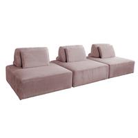 MODULSOFA WIOLO SOFT 3 MODULE 3 KISSEN Pink Cord - Schwarz/Rosa, Kunststoff/Textil (333/84/111cm) - KAWOLA