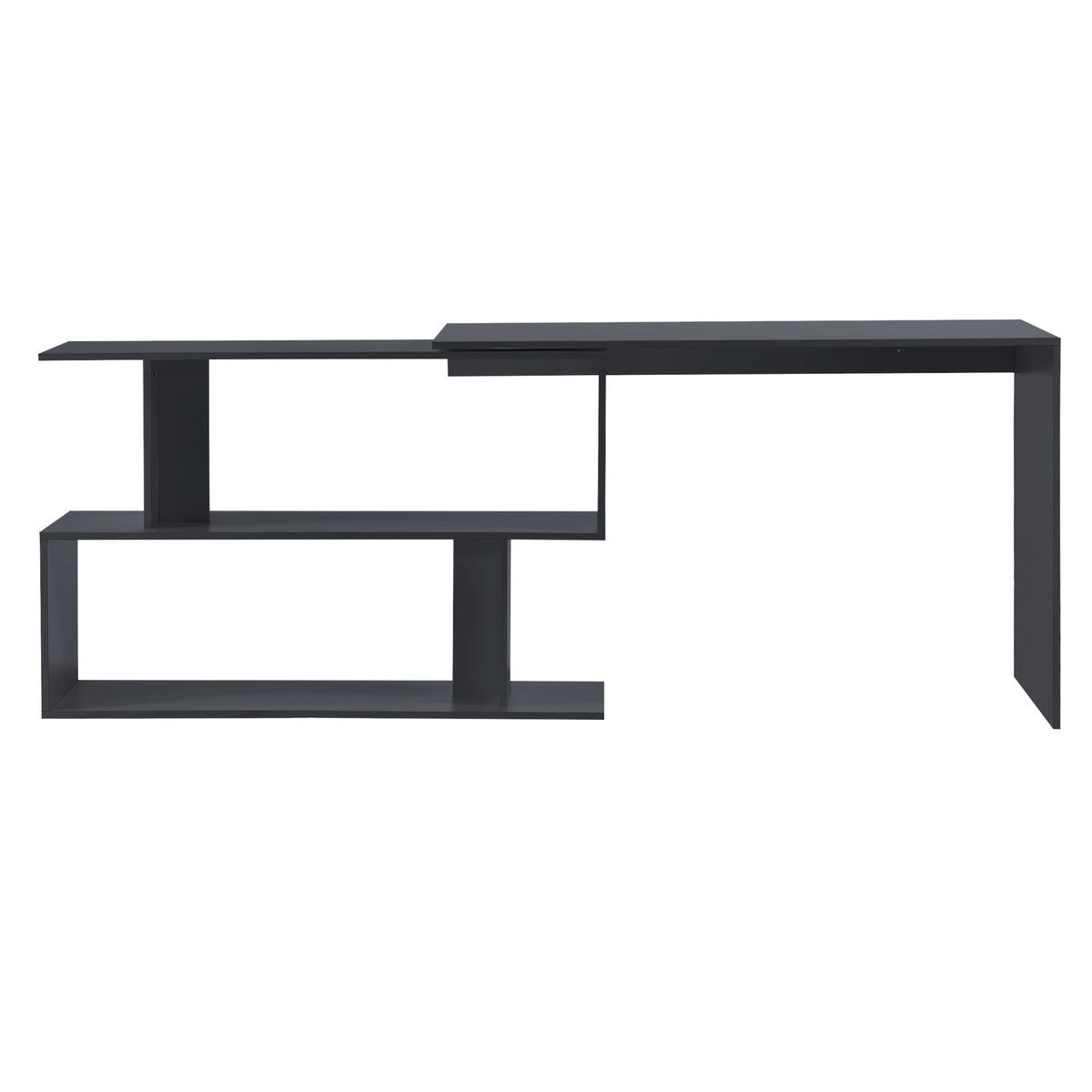 SCHREIBTISCH Arendal - Dunkelgrau, Holzwerkstoff (50/120/76.5cm) - [en.casa]