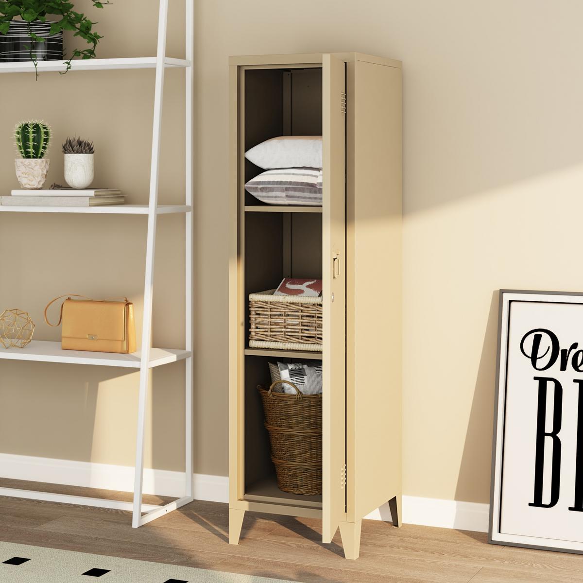 EINZELSPIND Kurikka - Braun, Metall (38/137/38cm) - [en.casa]