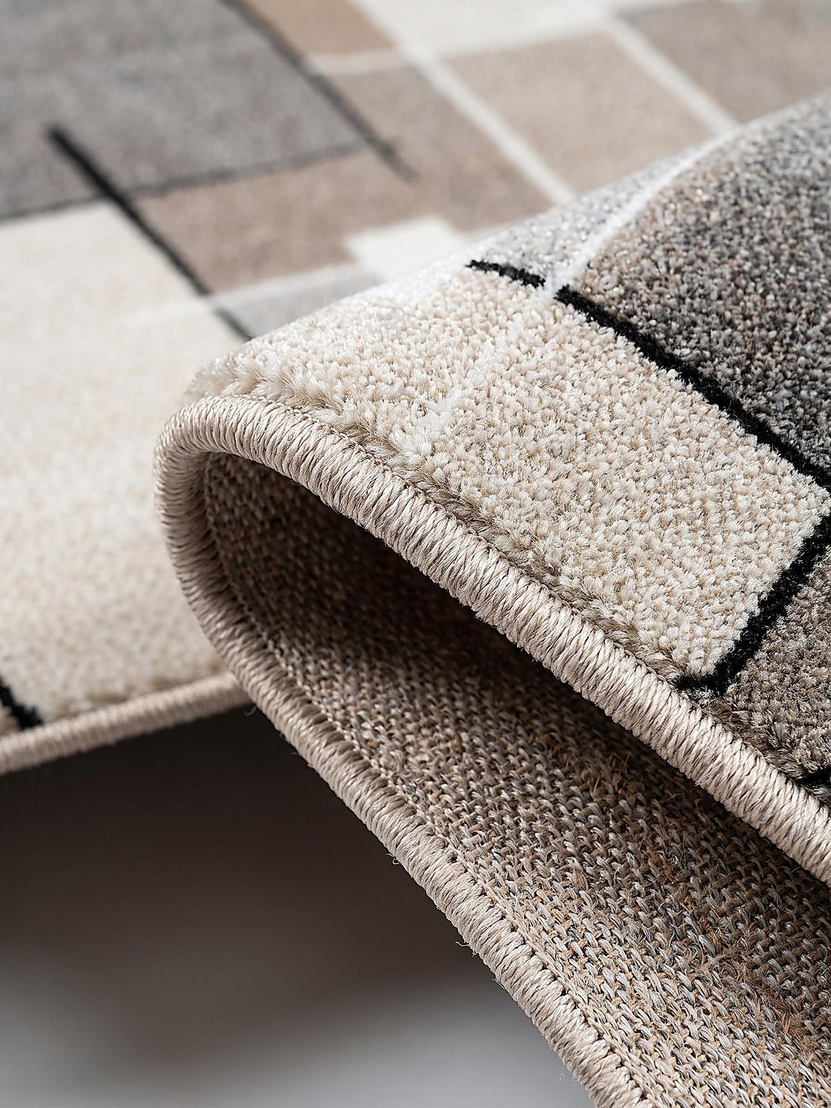 TEPPICH Niederflor Patchwork THUR Polypropylen Grau 80 x 140 cm - Beige, Textil (80/140cm) - KADIMA DESIGN