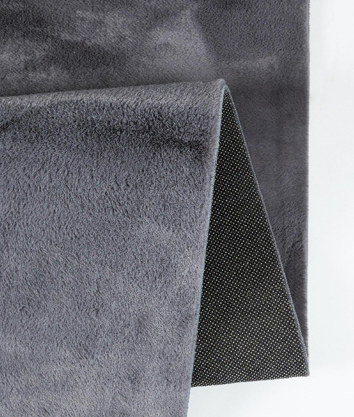 KURZFLORTEPPICH Antirutsch Uni DOUBS Polyester Anthrazit 140 x 200 cm - Anthrazit, Textil (140/200cm) - KADIMA DESIGN