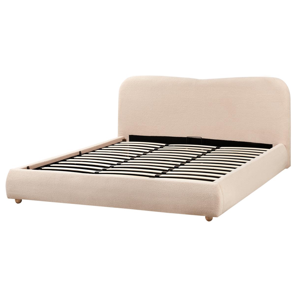 BETT mit Stauraum 180x200 cm Beige Blagnac - Beige, Textil (180/200cm) - Beliani