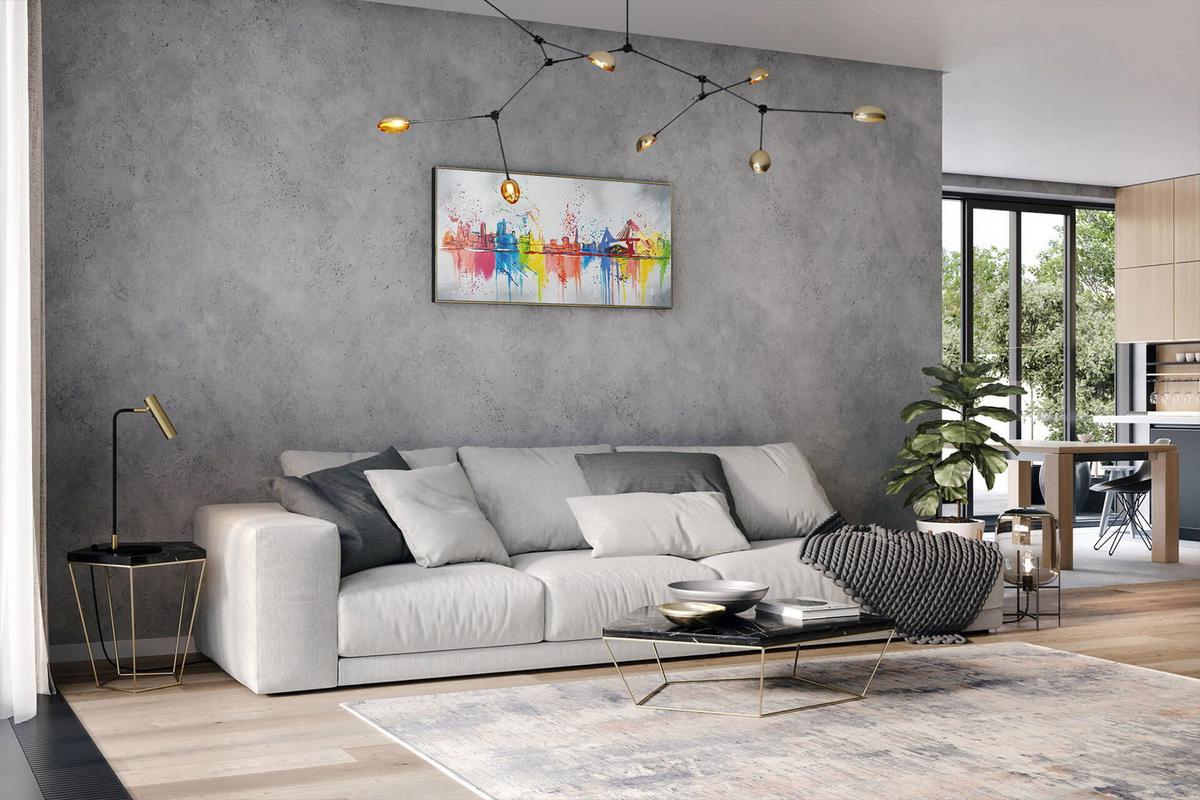 ÖLGEMÄLDE 120/60 cm - Grau, Holz/Textil (120/60cm) - KUNSTLOFT