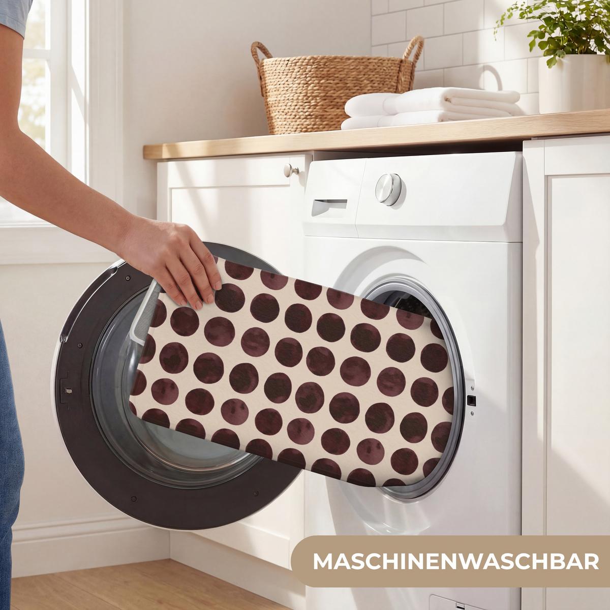WC-VORLEGER Polka dots - Muster - Braun WC Teppich 40x60 cm - Bordeaux, Textil (40/1cm) - OnlyWow