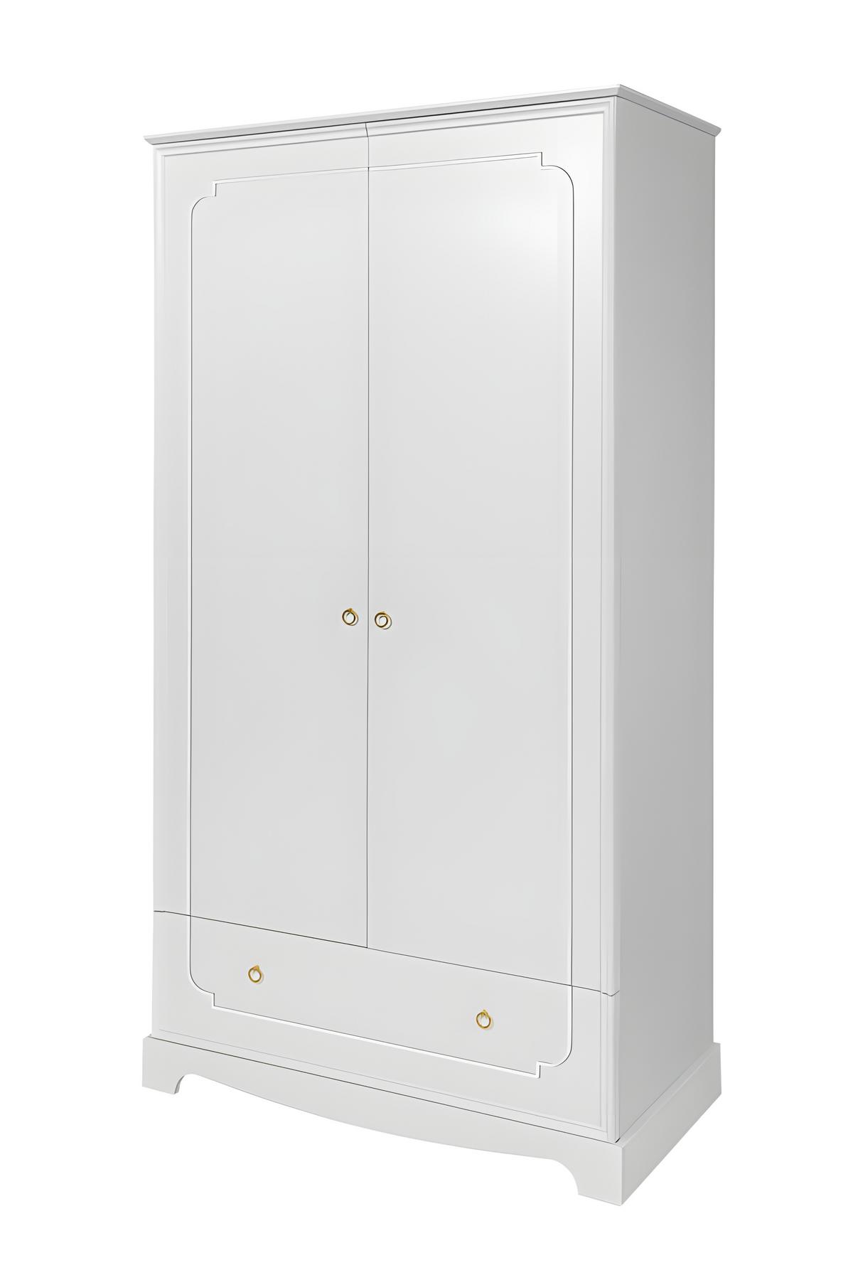 KINDERKLEIDERSCHRANK Royal, 2-türig – ideal für das Kinderzimmer Weiß - Weiß, Holzwerkstoff (103/195/51cm) - RAUMHIRSCH FURNITURE