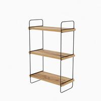 HÄNGEREGAL Holzdekor Kiefer und Schwarz H66 cm – PULALIS - Eschefarben, Holzwerkstoff (20/66/67cm) - Calicosy